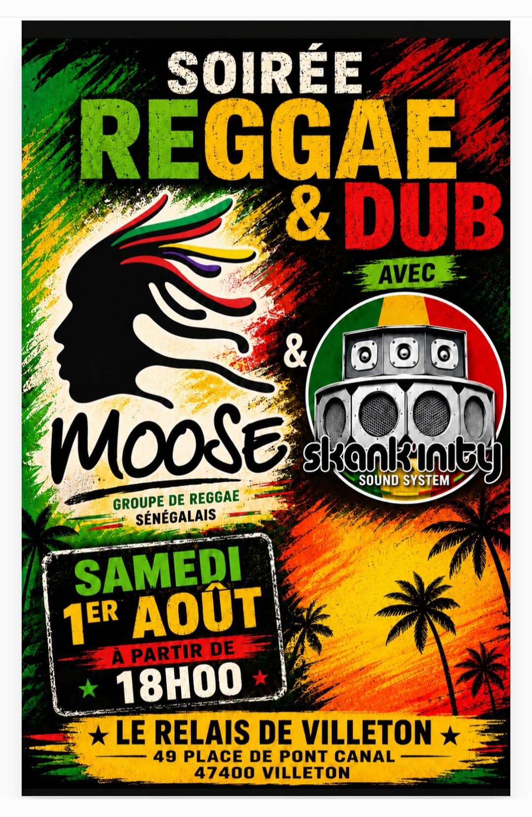 Soirée gratuite  Reggae et Dub avec MOOSE et Skank'Inity