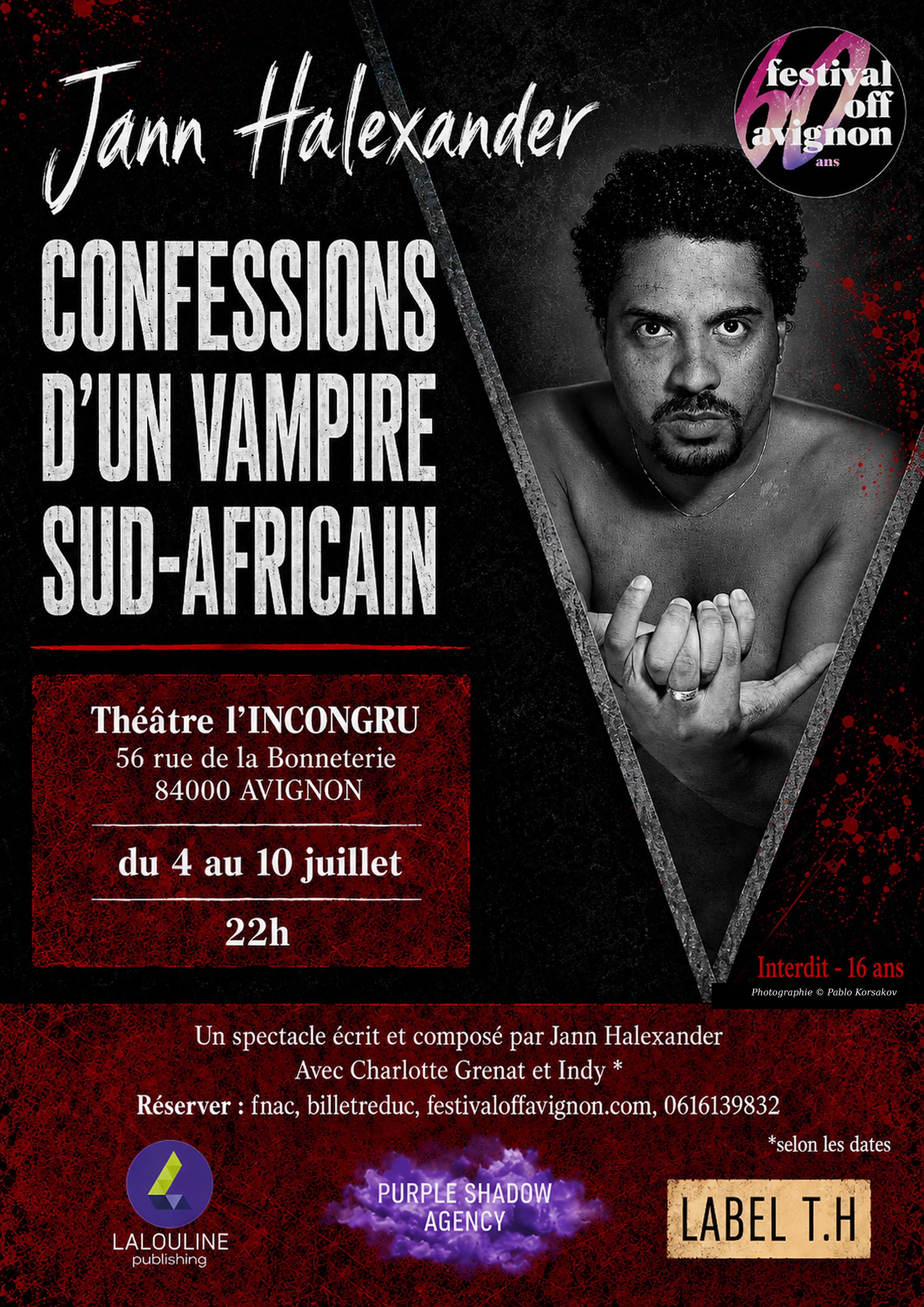 Confessions d'un vampire sud-africain au festival d'Avignon