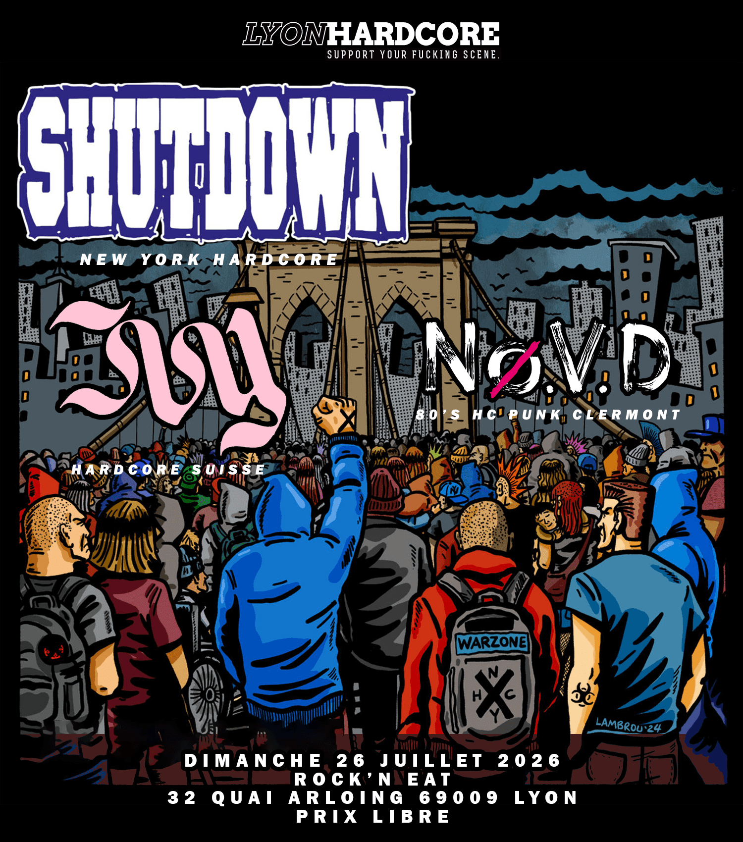 SHUTDOWN (NYHC) + IVY + No.V.D @Rock'N Eat by Lyon Hardcord